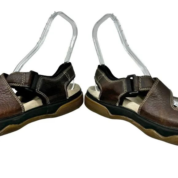 Dr Martens Leather Fisherman Crossover Strap Sandals Brown Mens Size 13