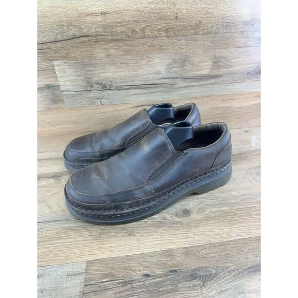Dr. Martens Men’s 10 M Hickmire Brown Slip On Leather Loafers Shoes