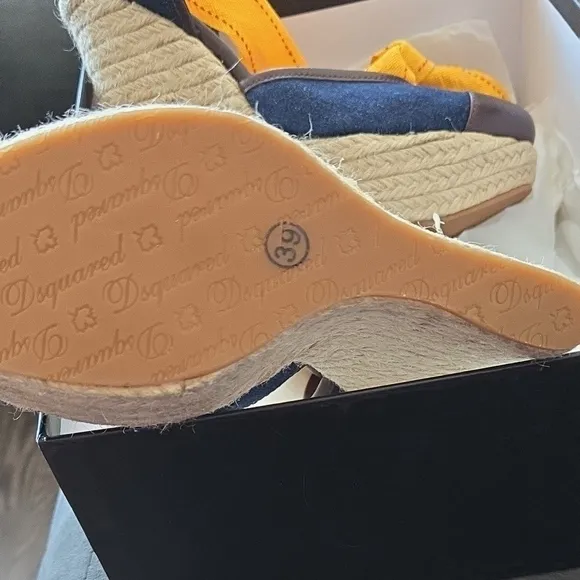 DSQUARED2 Blue and Brown Espadrilles Casual Comfort