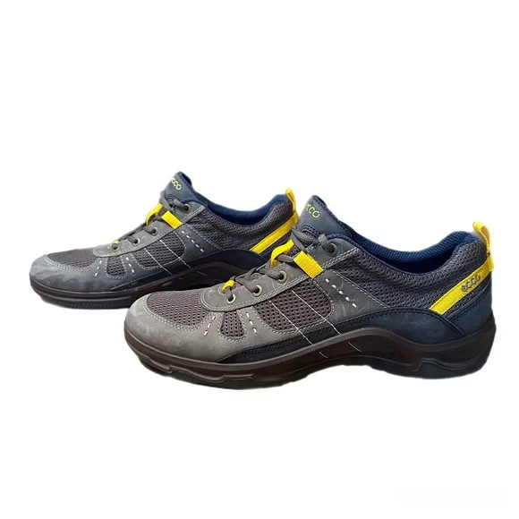 Ecco Hiking Trail Athletic Shoes Grey / Yellow Sneakers Men’s Size US 11 / EU 45