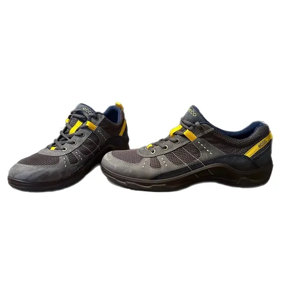 Ecco Hiking Trail Athletic Shoes Grey / Yellow Sneakers Men’s Size US 11 / EU 45