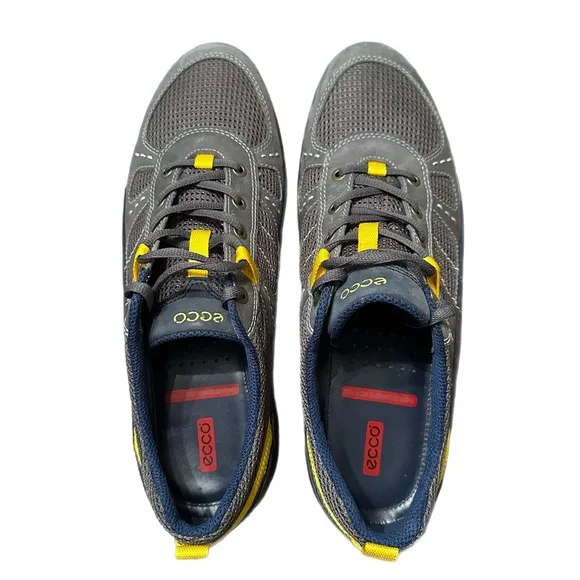 Ecco Hiking Trail Athletic Shoes Grey / Yellow Sneakers Men’s Size US 11 / EU 45