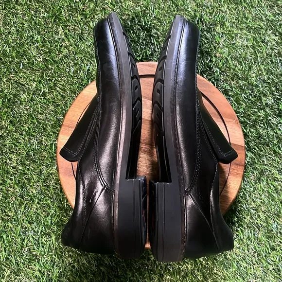 Ecco Holton Apron Toe Black Slip On Loafers Size 43 Extra Wide