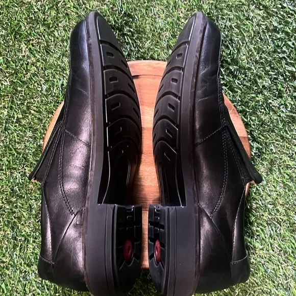 Ecco Holton Apron Toe Black Slip On Loafers Size 43 Extra Wide
