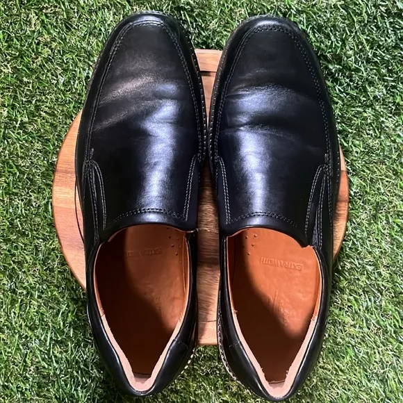 Ecco Holton Apron Toe Black Slip On Loafers Size 43 Extra Wide