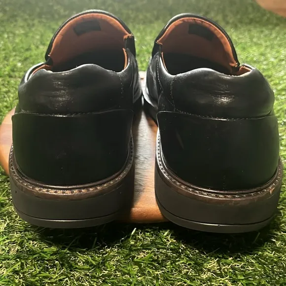 Ecco Holton Apron Toe Black Slip On Loafers Size 43 Extra Wide