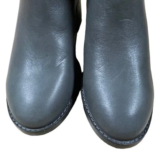 Eileen Fisher Gray Destry Knee High Leather Boots Women's Size 5 New Without Box