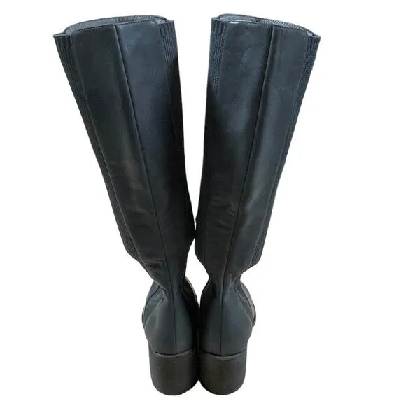 Eileen Fisher Gray Destry Knee High Leather Boots Women's Size 5 New Without Box
