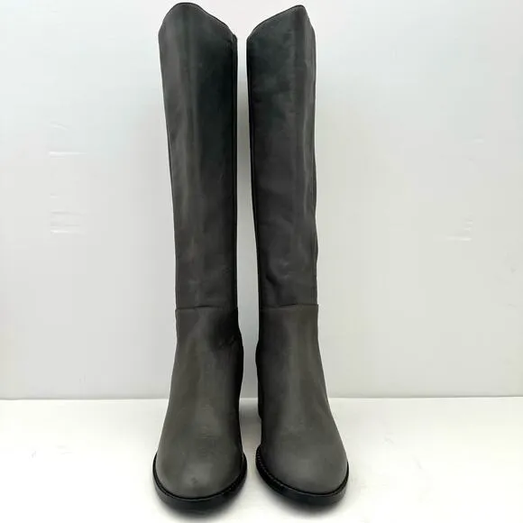 Eileen Fisher Gray Destry Leather Knee High Boots Women's 5 NEW
