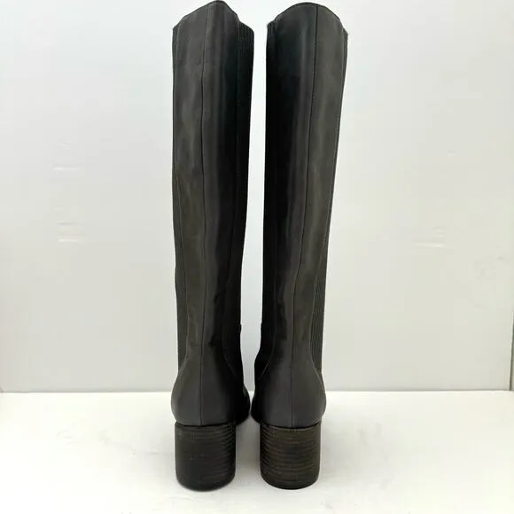 Eileen Fisher Gray Destry Leather Knee High Boots Women's 5 NEW