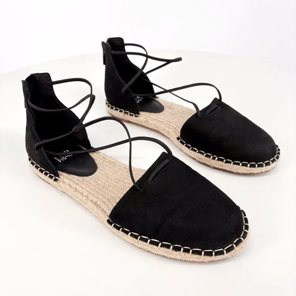 EILEEN FISHER | Lee d'Orsay Leather Lace-Up Espadrille Sandal Flats | Sz 8.5