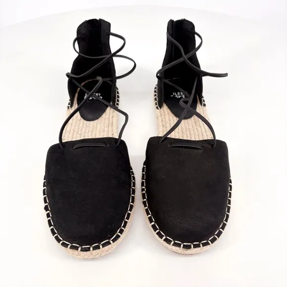 EILEEN FISHER | Lee d'Orsay Leather Lace-Up Espadrille Sandal Flats | Sz 8.5