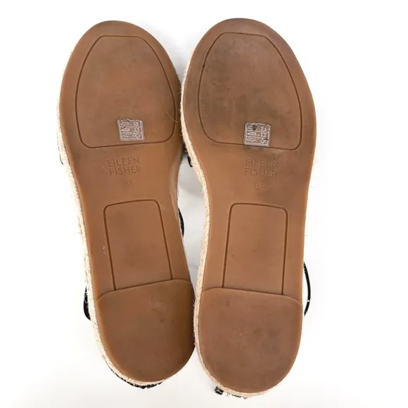 EILEEN FISHER | Lee d'Orsay Leather Lace-Up Espadrille Sandal Flats | Sz 8.5