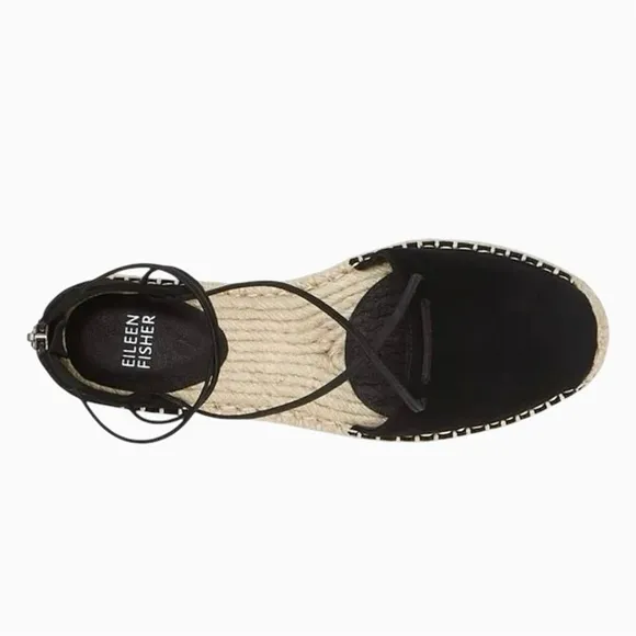 EILEEN FISHER | Lee d'Orsay Leather Lace-Up Espadrille Sandal Flats | Sz 8.5