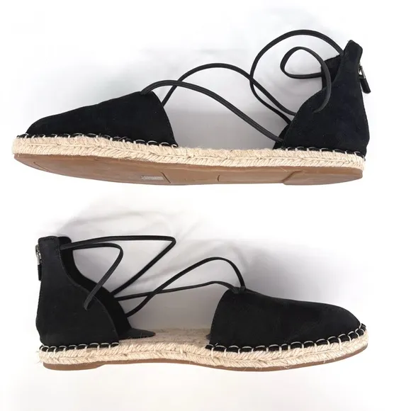 EILEEN FISHER | Lee d'Orsay Leather Lace-Up Espadrille Sandal Flats | Sz 8.5