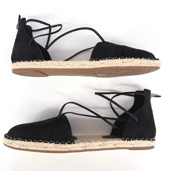 EILEEN FISHER | Lee d'Orsay Leather Lace-Up Espadrille Sandal Flats | Sz 8.5