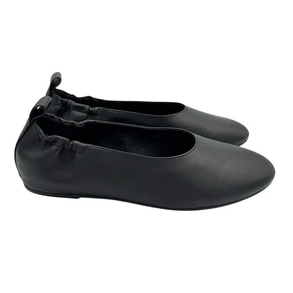 Eileen Fisher Naomi Soft Black Nappa Leather Pull On Comfort Simple Ballet Flats