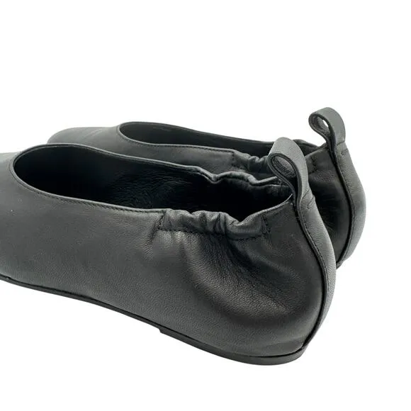Eileen Fisher Naomi Soft Black Nappa Leather Pull On Comfort Simple Ballet Flats