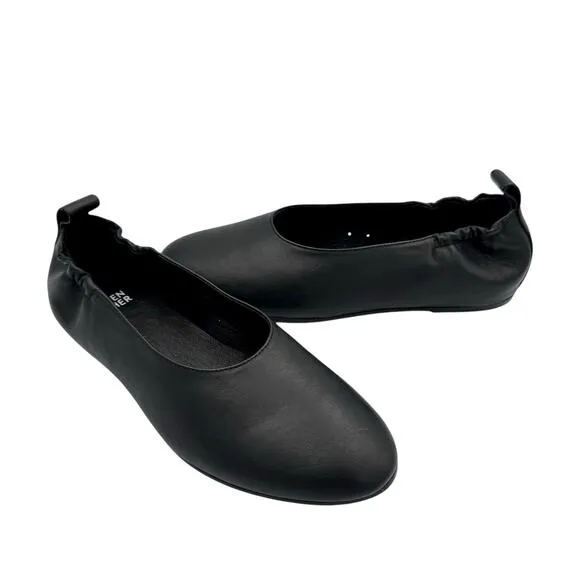 Eileen Fisher Naomi Soft Black Nappa Leather Pull On Comfort Simple Ballet Flats
