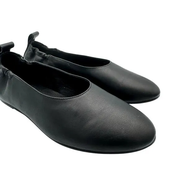 Eileen Fisher Naomi Soft Black Nappa Leather Pull On Comfort Simple Ballet Flats