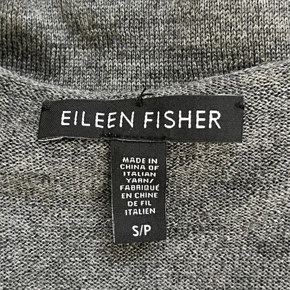 Eileen Fisher NEW Merino Wool Scoop-Neck Pullover Tunic Sweater Dress Gray Small