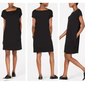 Eileen Fisher Square-Neck Pocket Dress szL