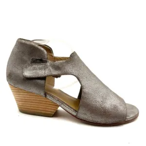Eileen Fisher Women's Leather Ankle Strap Iris Metallic Pewter Sandals Shoes 8.5