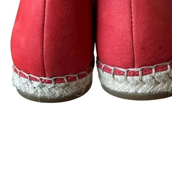 Eileen FisherLEE Orange Ref Nubuck Leather D'Orsay Espadrilles Flats Size 8