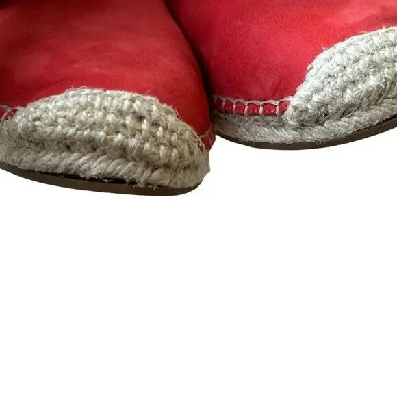 Eileen FisherLEE Orange Ref Nubuck Leather D'Orsay Espadrilles Flats Size 8