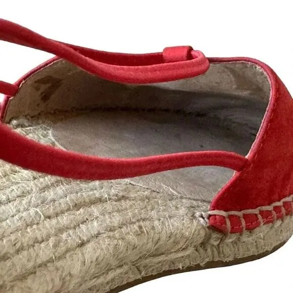 Eileen FisherLEE Orange Ref Nubuck Leather D'Orsay Espadrilles Flats Size 8