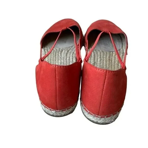 Eileen FisherLEE Orange Ref Nubuck Leather D'Orsay Espadrilles Flats Size 8