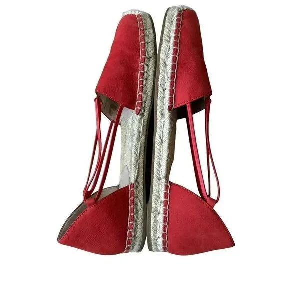 Eileen FisherLEE Orange Ref Nubuck Leather D'Orsay Espadrilles Flats Size 8
