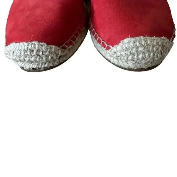 Eileen FisherLEE Orange Ref Nubuck Leather D'Orsay Espadrilles Flats Size 8
