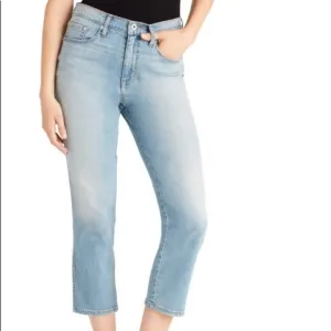 Ella Moss High-waist Straight Cropped Jeans