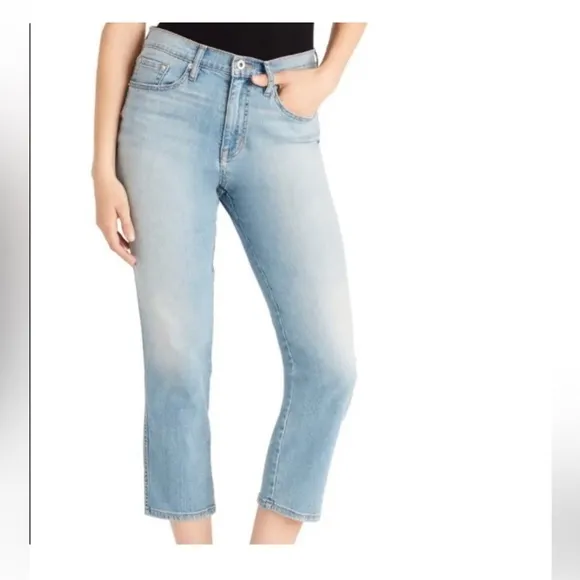 Ella Moss High-waist Straight Cropped Jeans