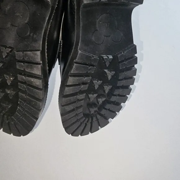 Embroidered Leather Chunky Heel Horsebit Loafers