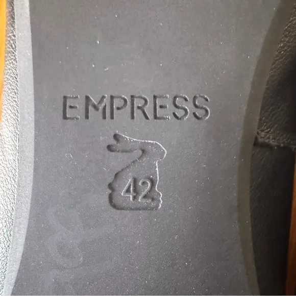 Empress Square Toe Flat Black Ballet Shoe Size EU 42 US 11