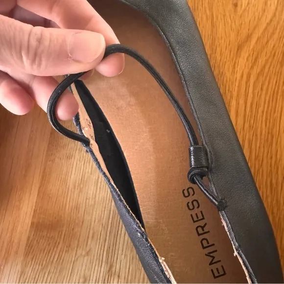 Empress Square Toe Flat Black Ballet Shoe Size EU 42 US 11