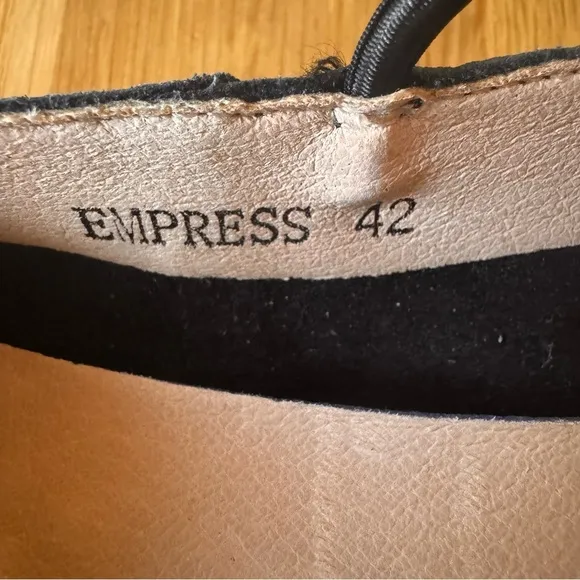 Empress Square Toe Flat Black Ballet Shoe Size EU 42 US 11