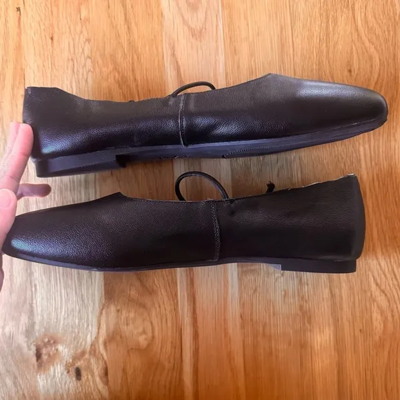 Empress Square Toe Flat Black Ballet Shoe Size EU 42 US 11