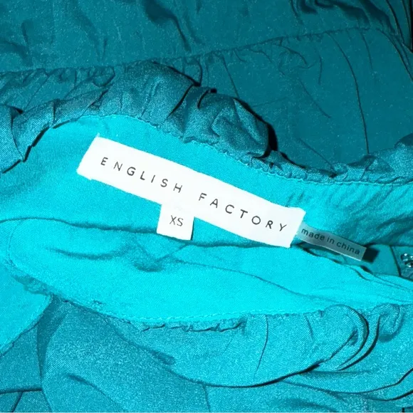 English Factory Ruffle Tiered Maxi Dress in Teal Size XS