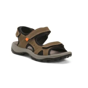 ENVAL SOFT Olive Green Made In Italy Leather Sport Sandals