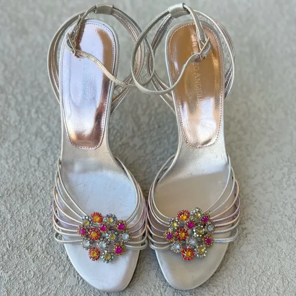 Enzo Angiolini ankle strap bejeweled sandals size 7