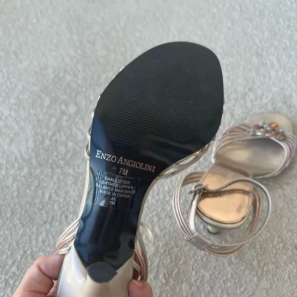 Enzo Angiolini ankle strap bejeweled sandals size 7