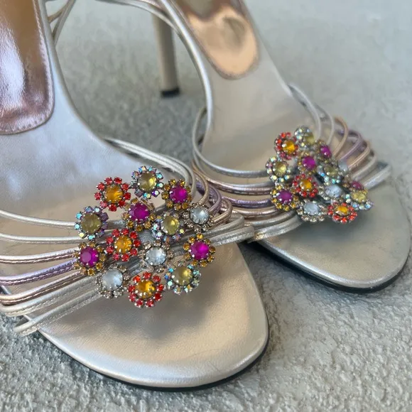 Enzo Angiolini ankle strap bejeweled sandals size 7