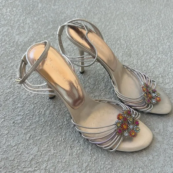 Enzo Angiolini ankle strap bejeweled sandals size 7