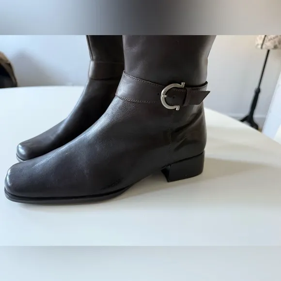 Etienne Aigner Brown Leather Knee-High Boots