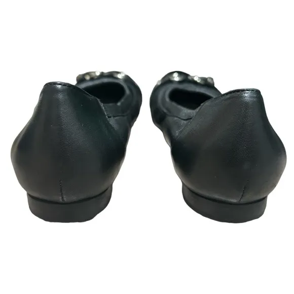 EUC - AGL Cap Toe Ballet Black Leather Flats Size 38.5(8)