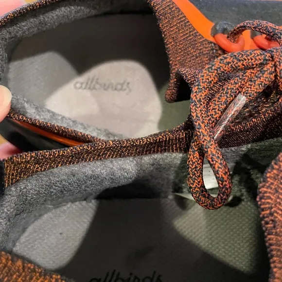EUC Allbirds Runner SWT,size 11/44,black/buoyant orange,rugged sole