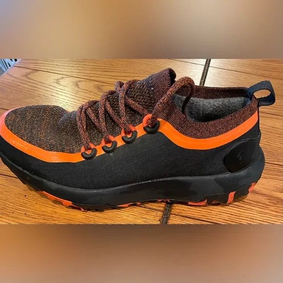 EUC Allbirds Runner SWT,size 11/44,black/buoyant orange,rugged sole